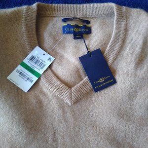 Club Room Men's 100% Cashmere Sweater Size L Camel
